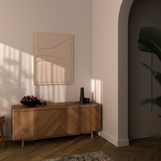 Fita Wall Relief, Beige, 80 x 100