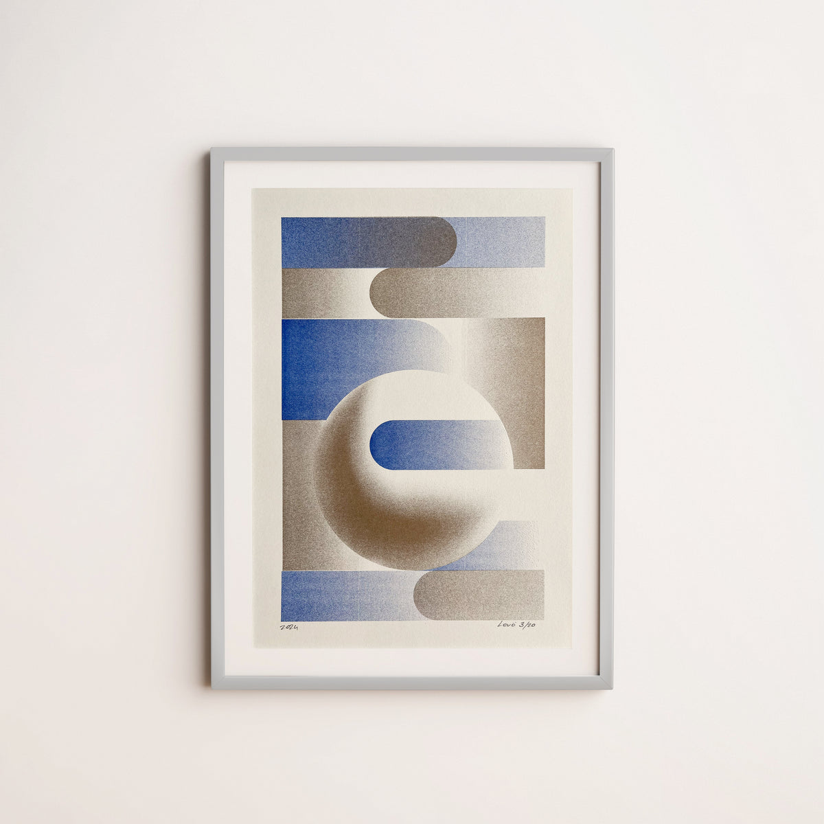 Riso limited edition poster Shar golden in a frame