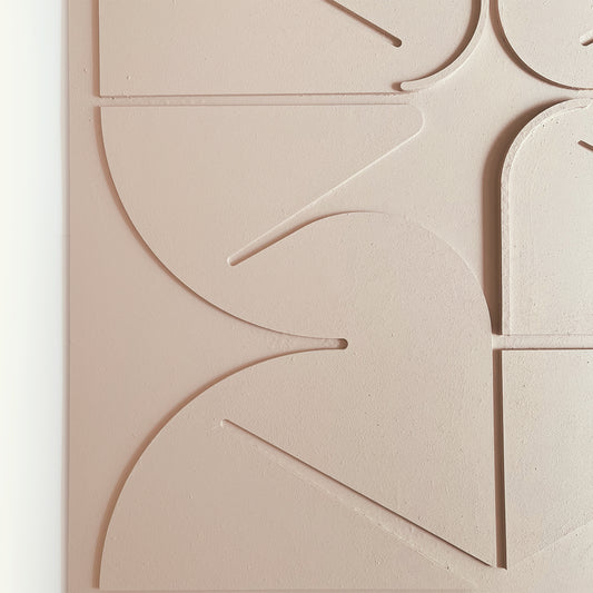 Sculptural Wall relief in beige details
