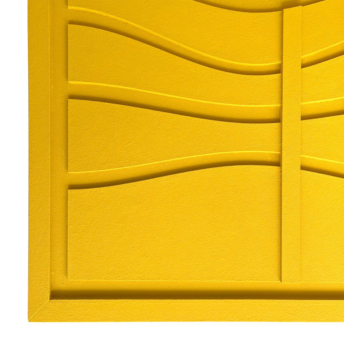 Levo yellow wall sculptural relief with wave lines details
