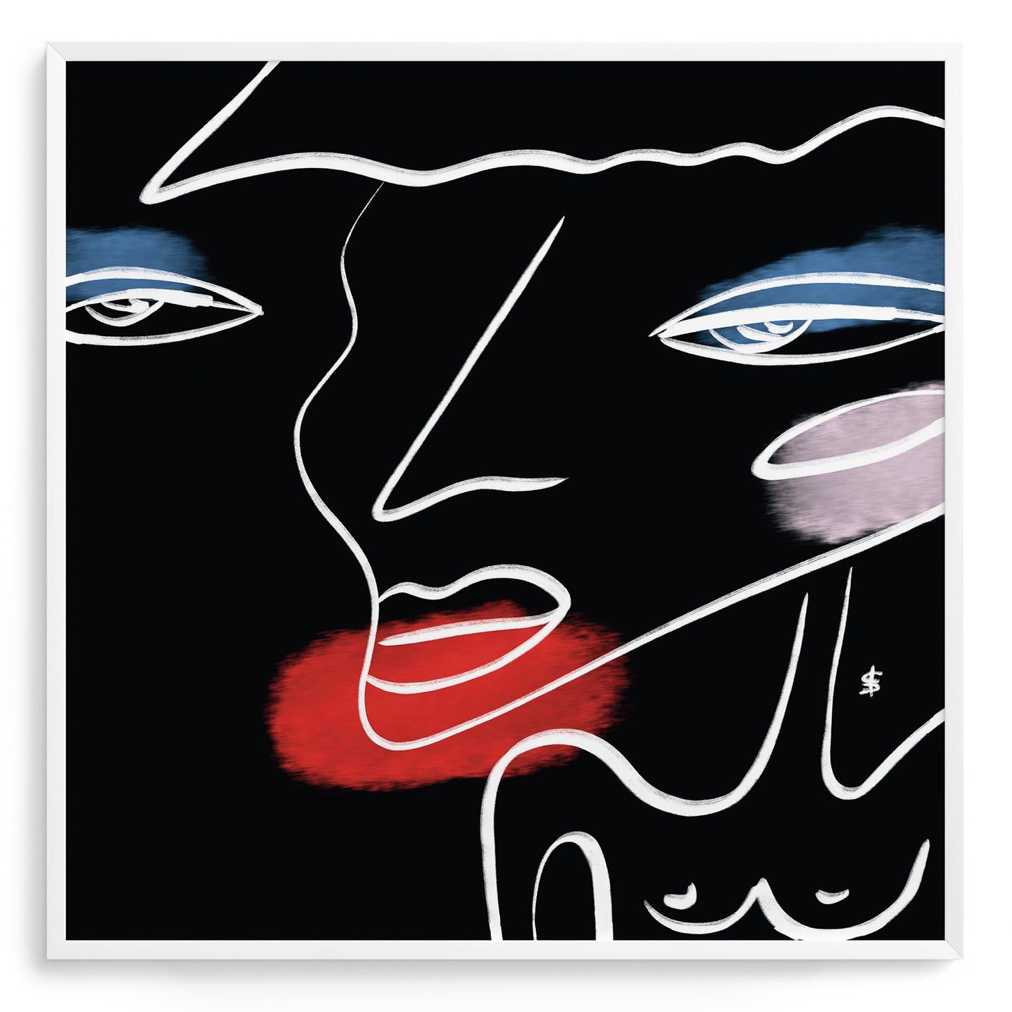 Black interior poster with a silhouette of a woman
