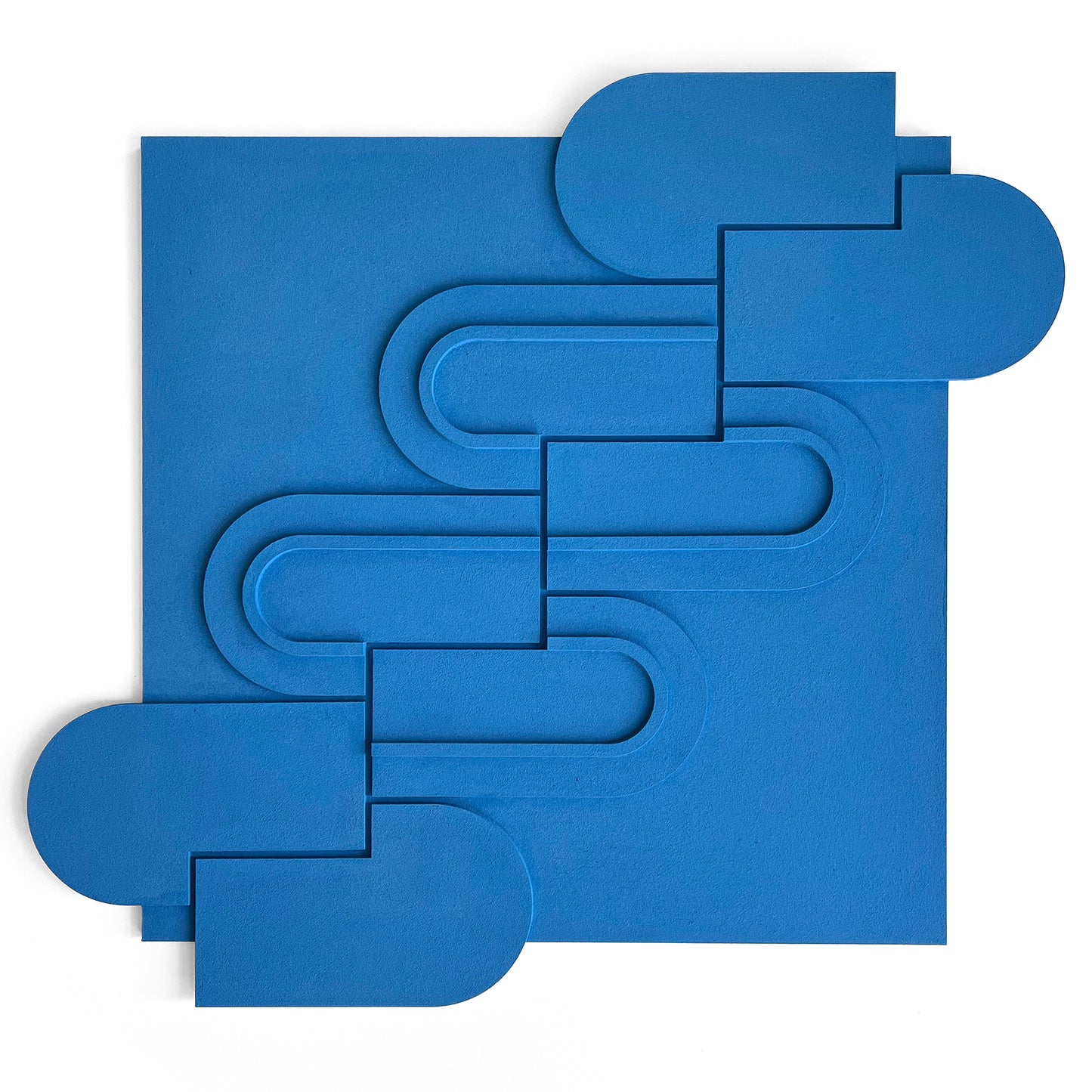 Wall relief Abstract Sculptural Painting in blue