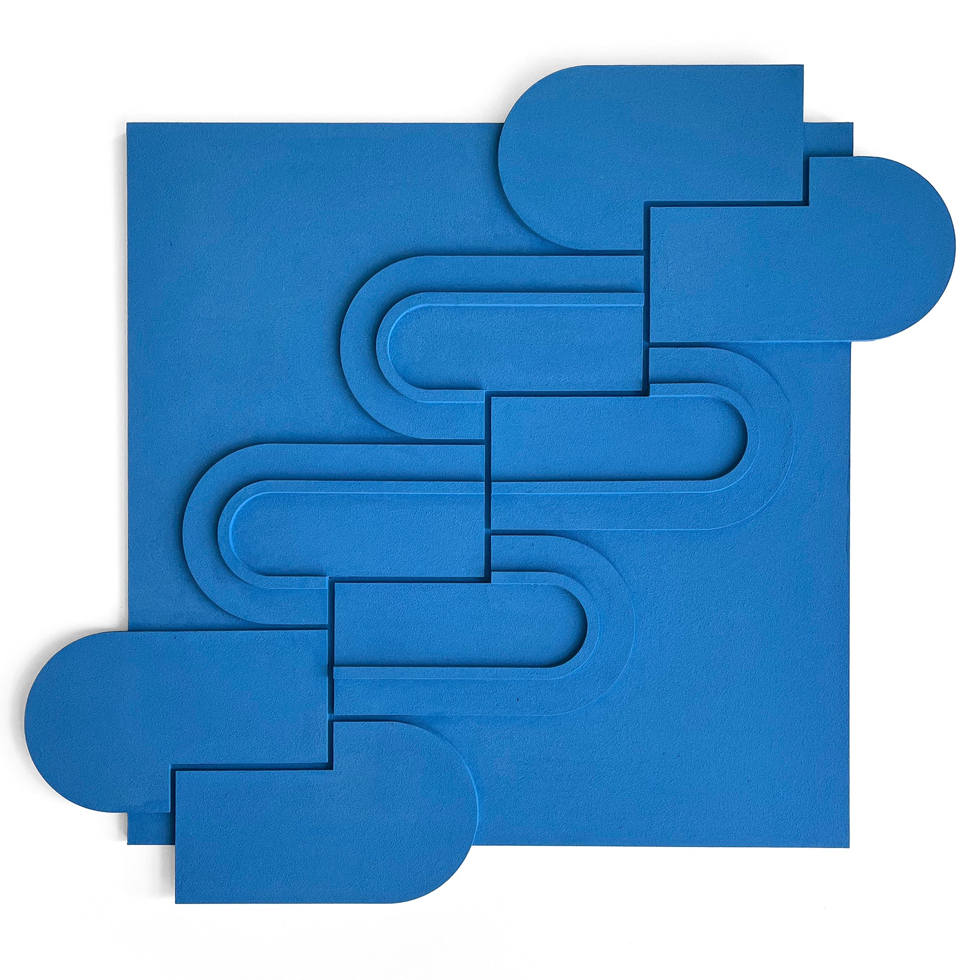 Wall relief Abstract Sculptural Painting in blue