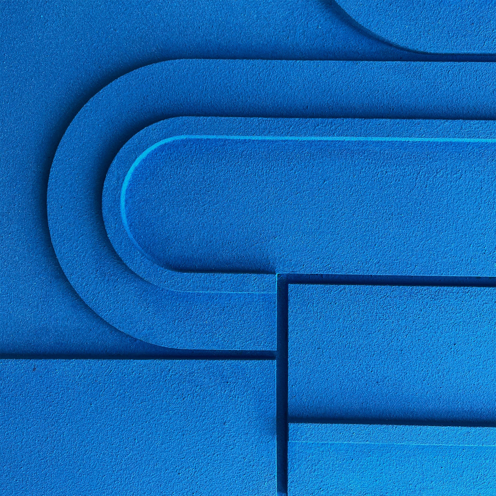 Wall relief Abstract Sculptural Painting in blue details