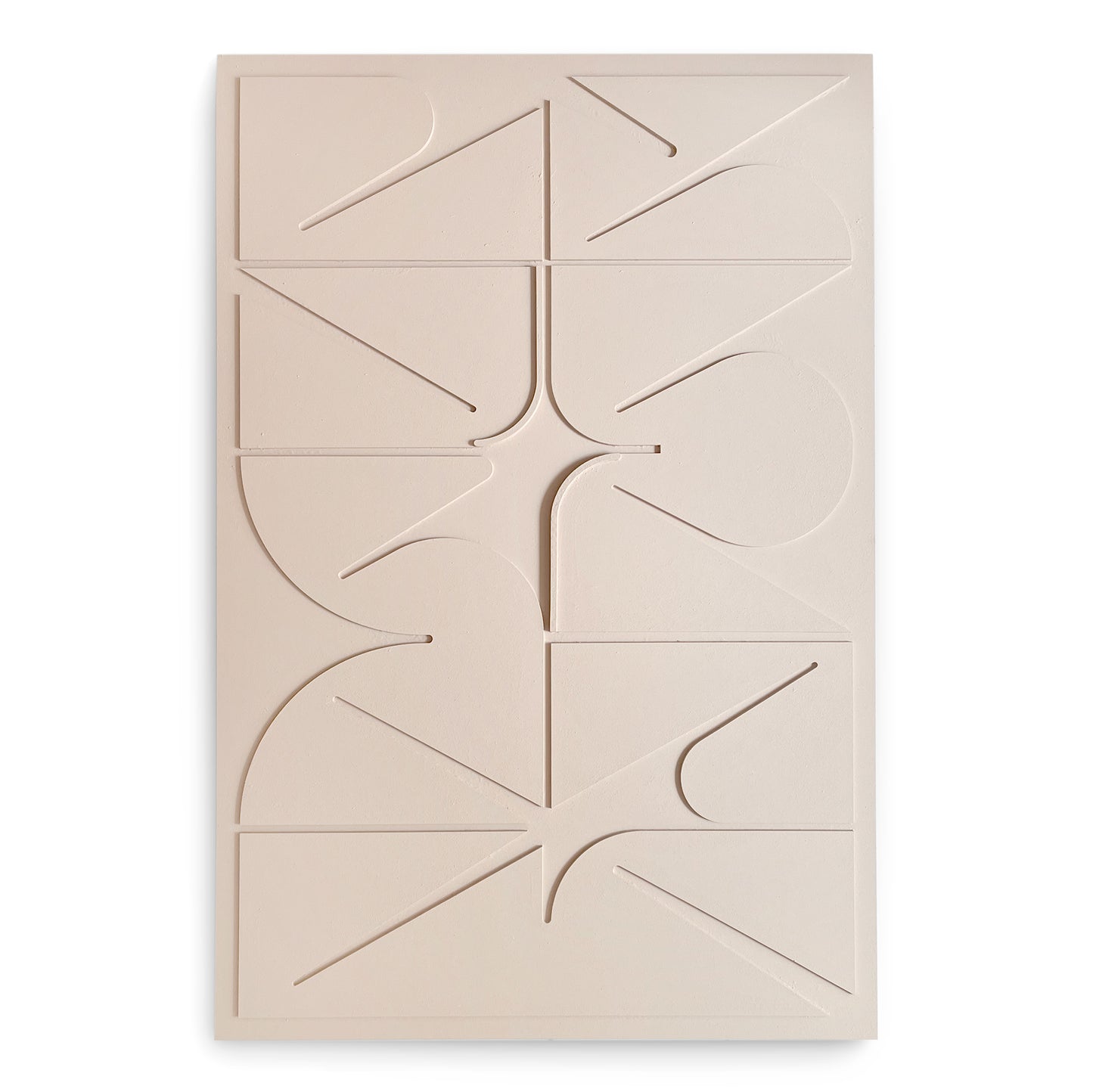 Sculptural Wall relief in beige
