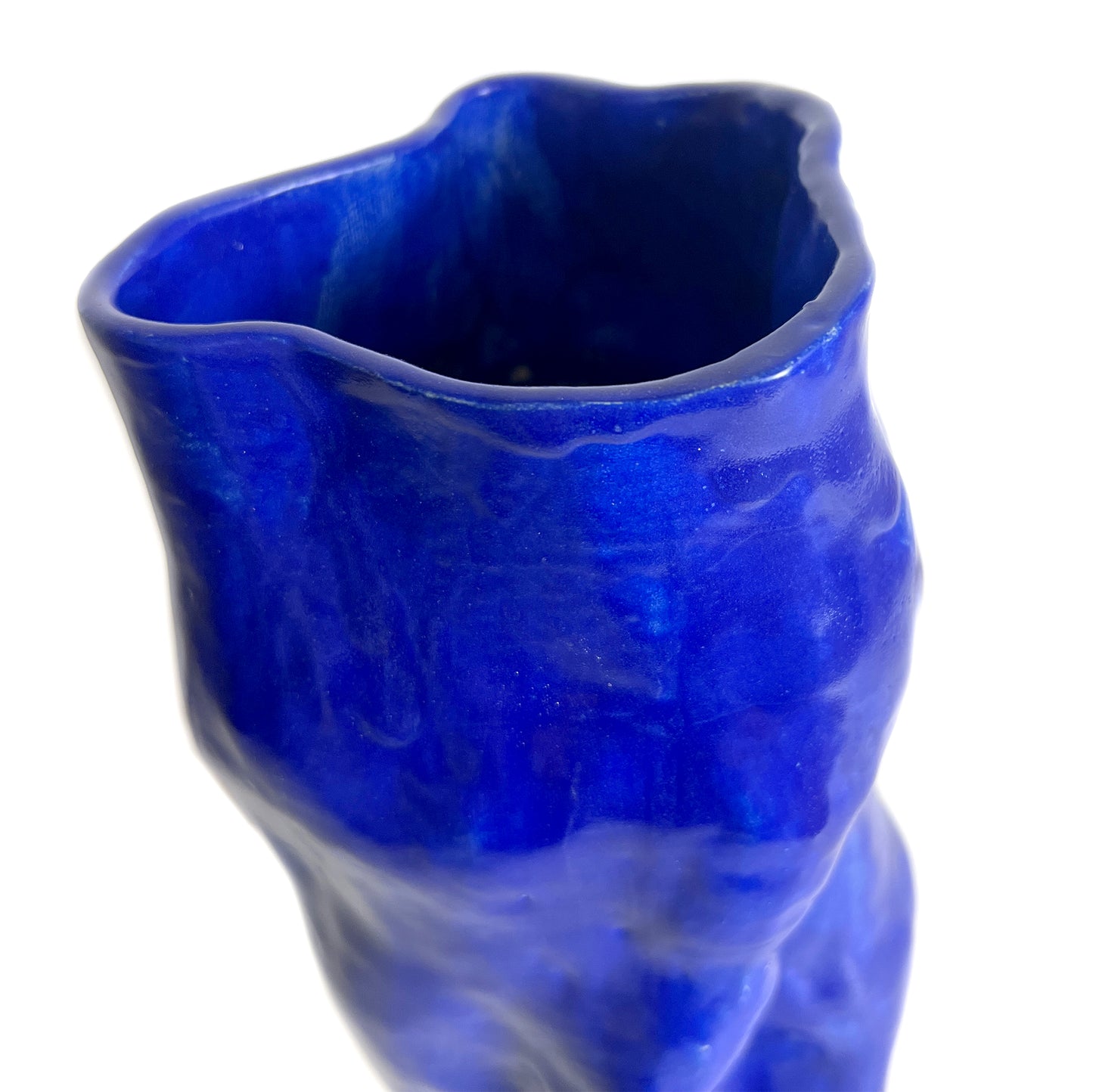 Blue ceramic vase with a textured surface by Anna Demidova for Levö