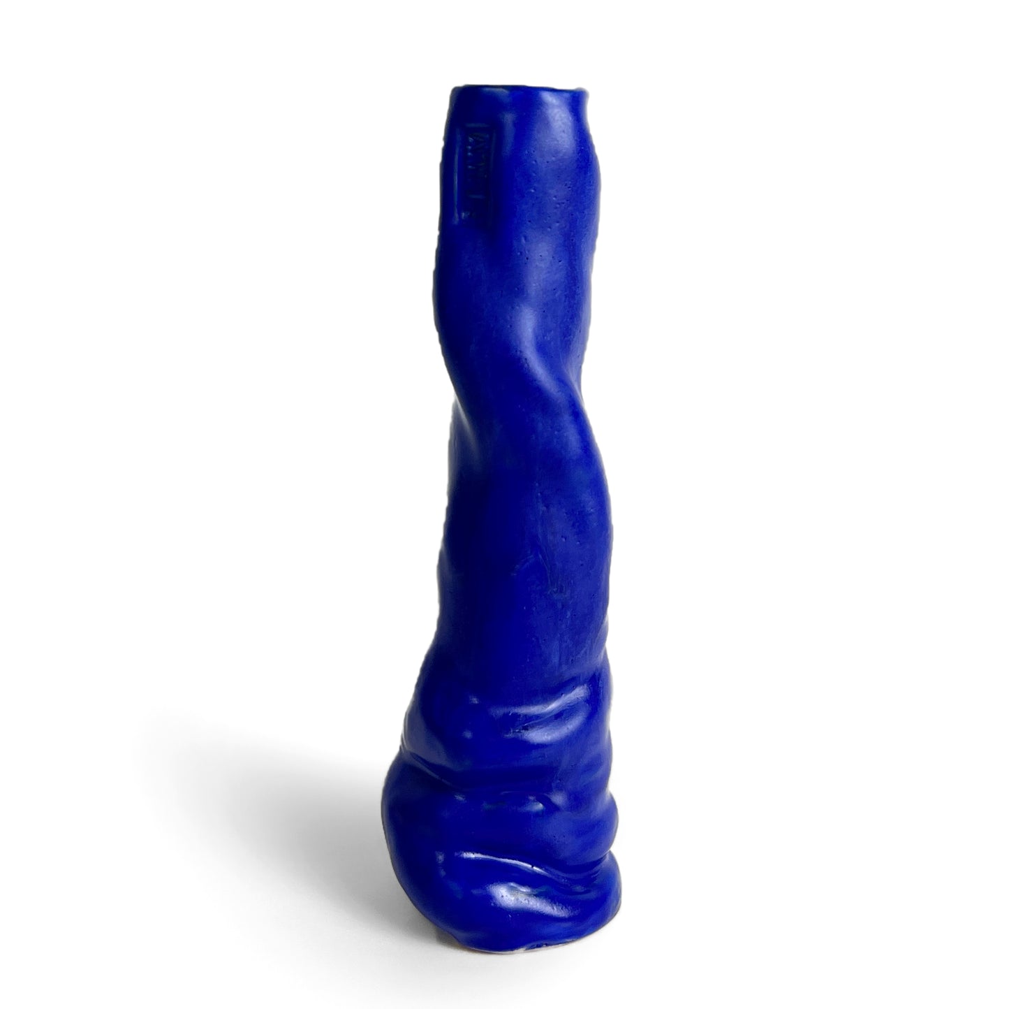 Blue ceramic candlestick by Anna Demidova