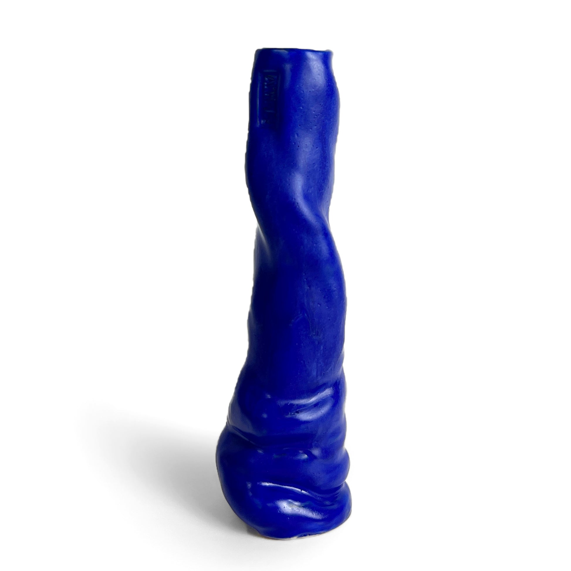 Blue ceramic candlestick by Anna Demidova