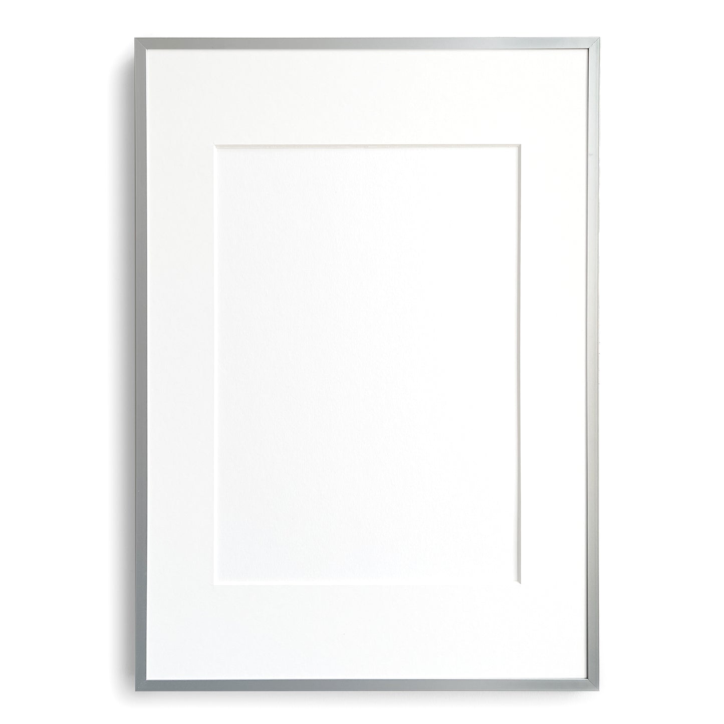Silver picture frame on a white background