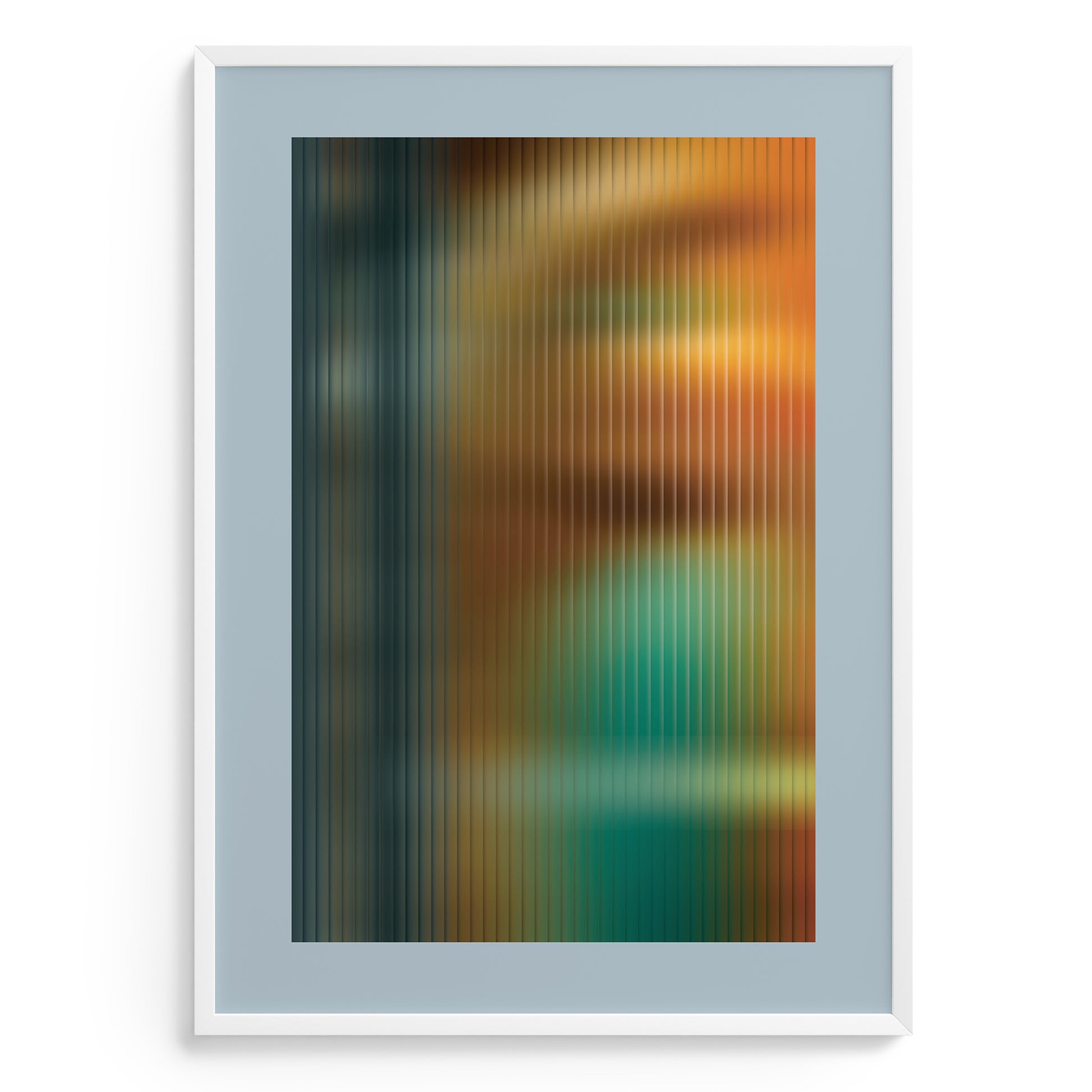 abstract interior poster in yellow-brown colors with ribbed glass effect