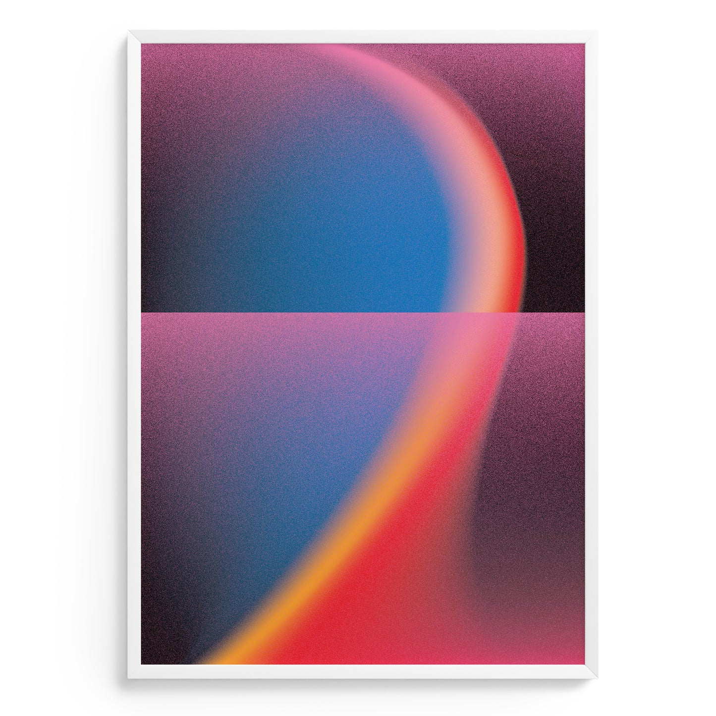 Abstract Interior poster with gradient in blue, red, orange, black