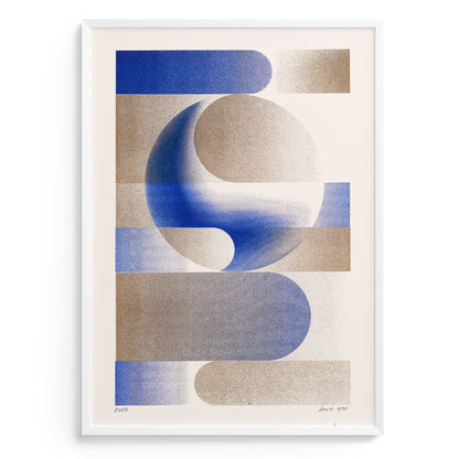 Abstract Riso limited edition poster Shar blue