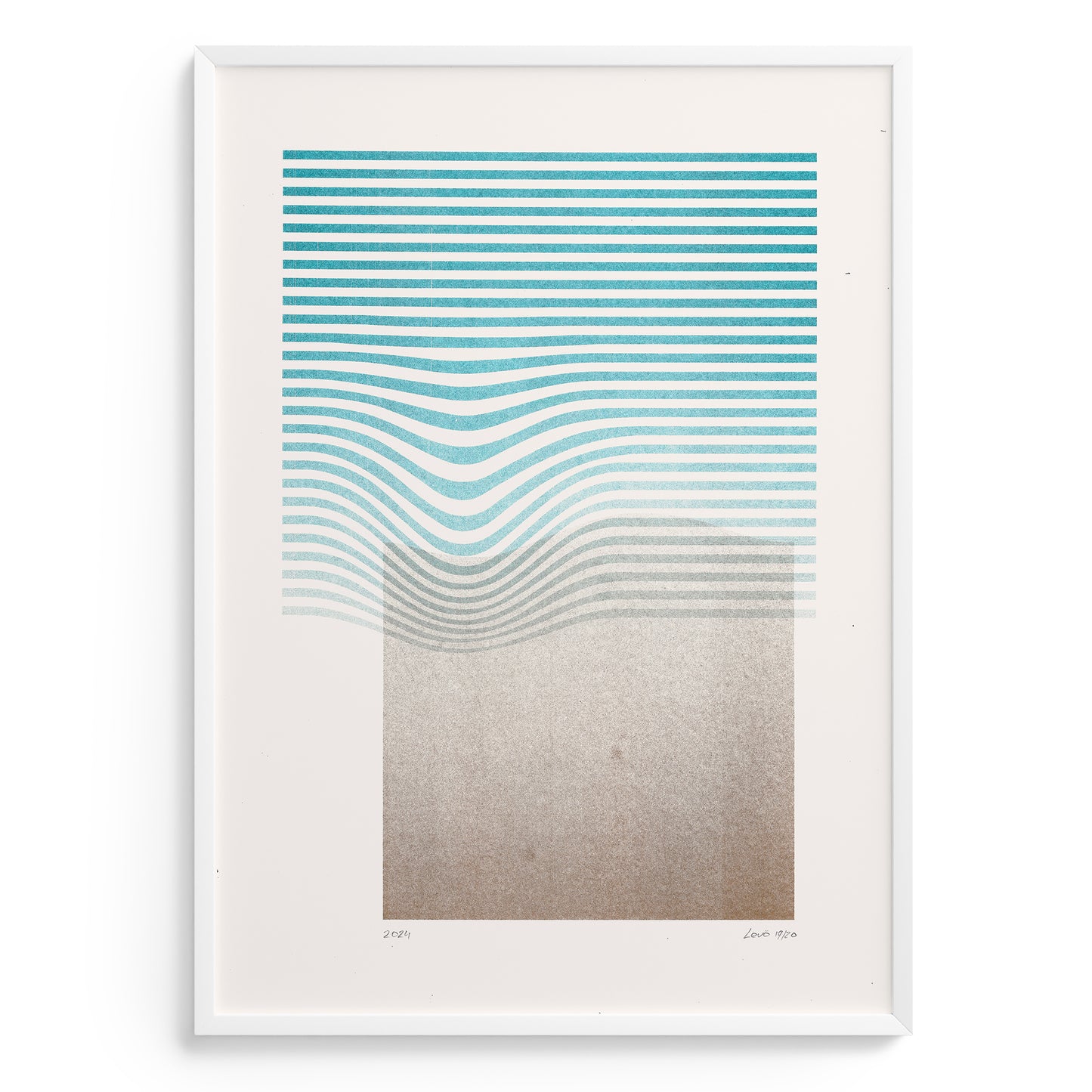 Limited edition poster Volna in teal and gold