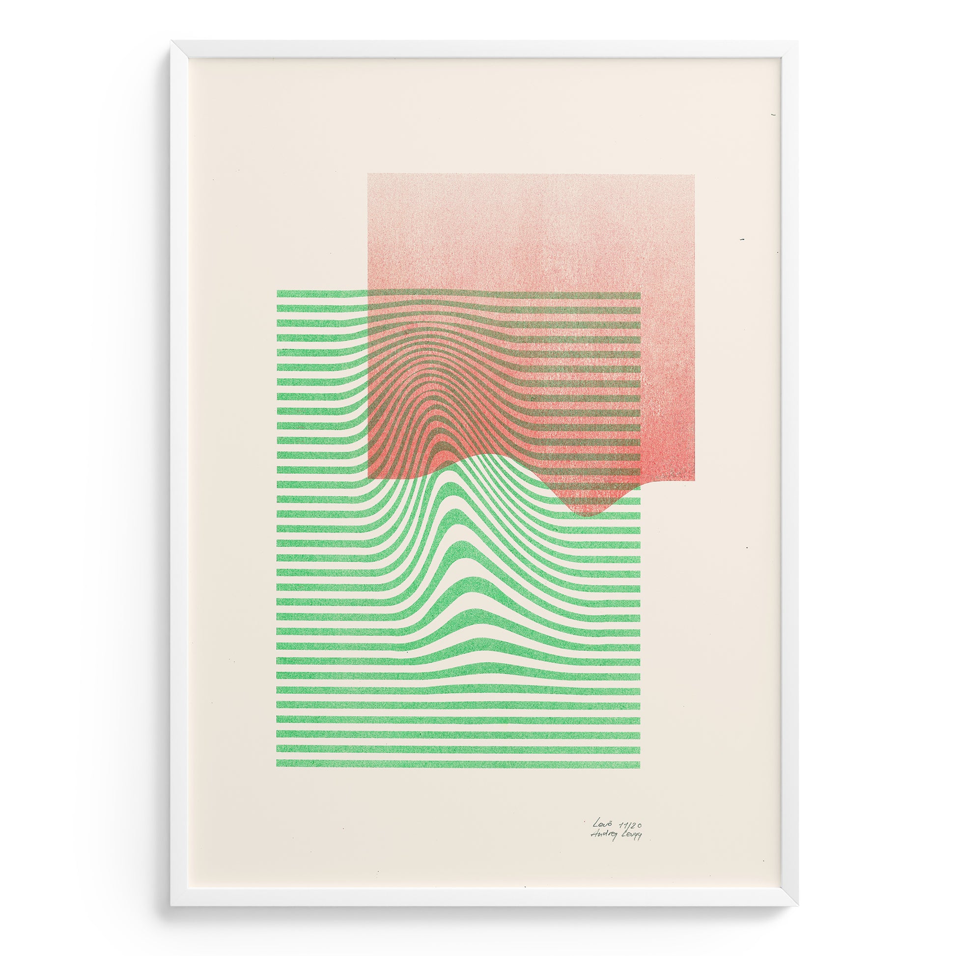 Limited edition poster Volna in green and red