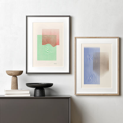 Riso limited edition posters Volna with frames on a wall