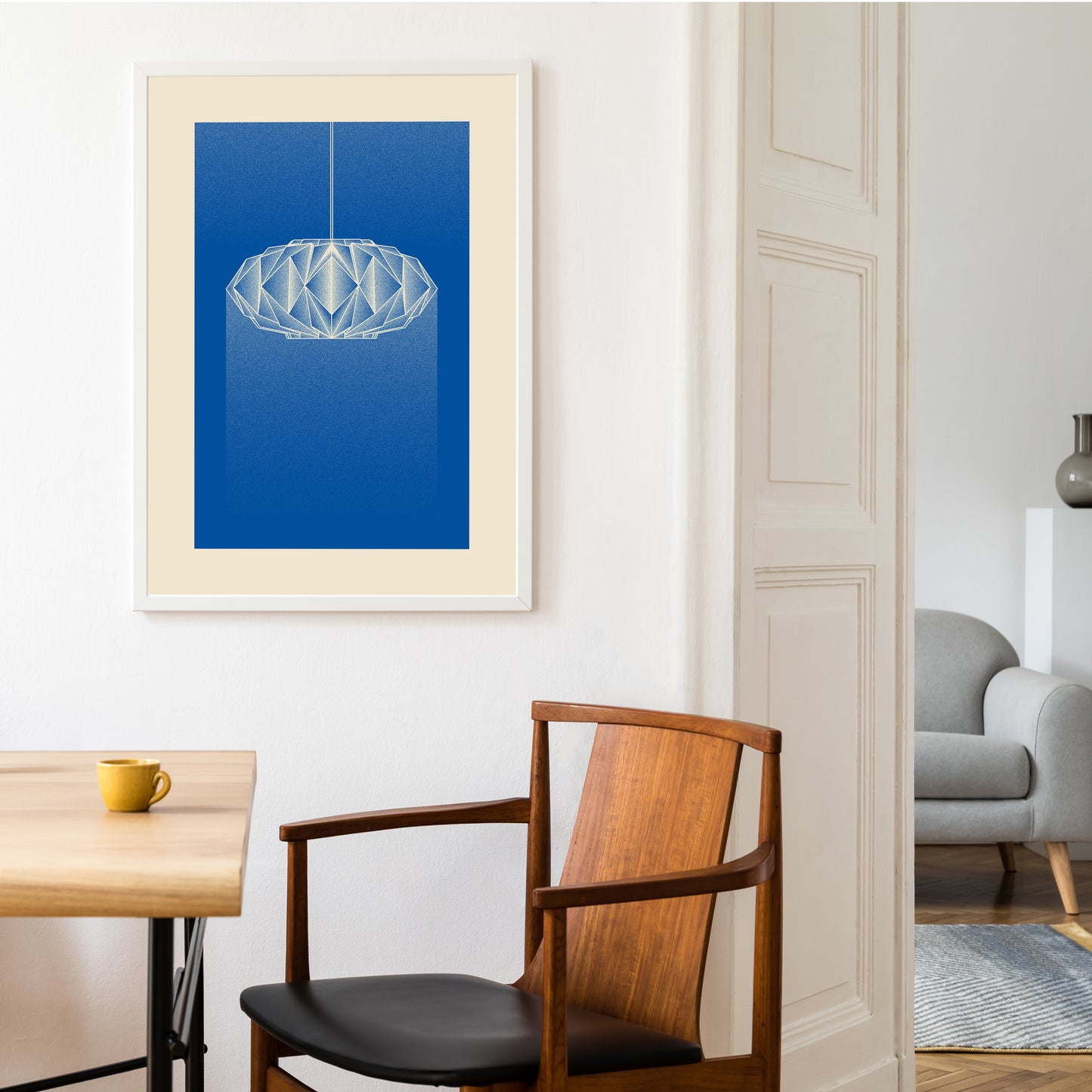 Wall art Svet with Le Klint 161 Lamp in beige and blue on the wall