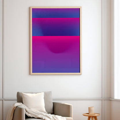Wall art by Levö Blue pink abstract interior print poster on the wall 
