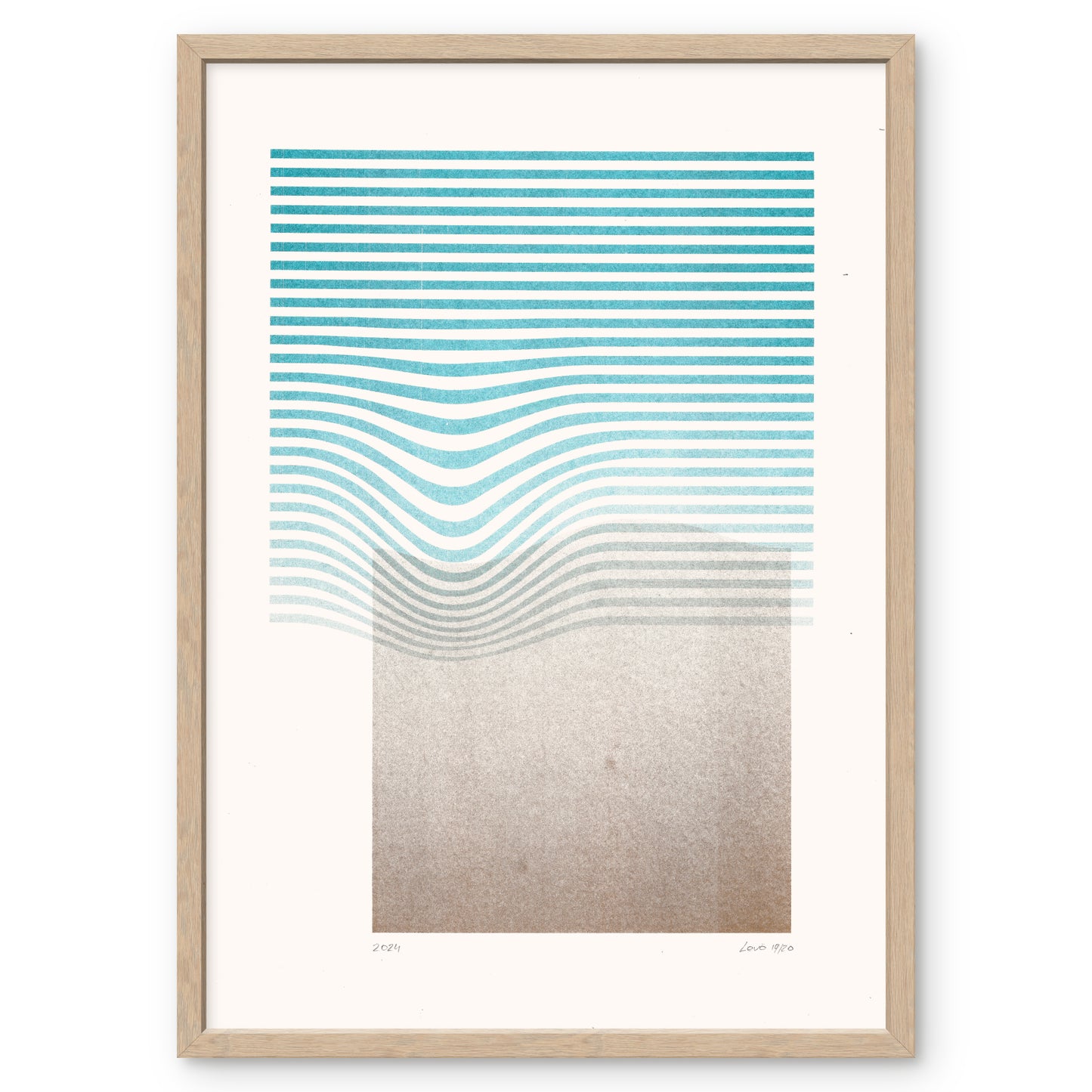 Limited edition poster Volna in teal and gold