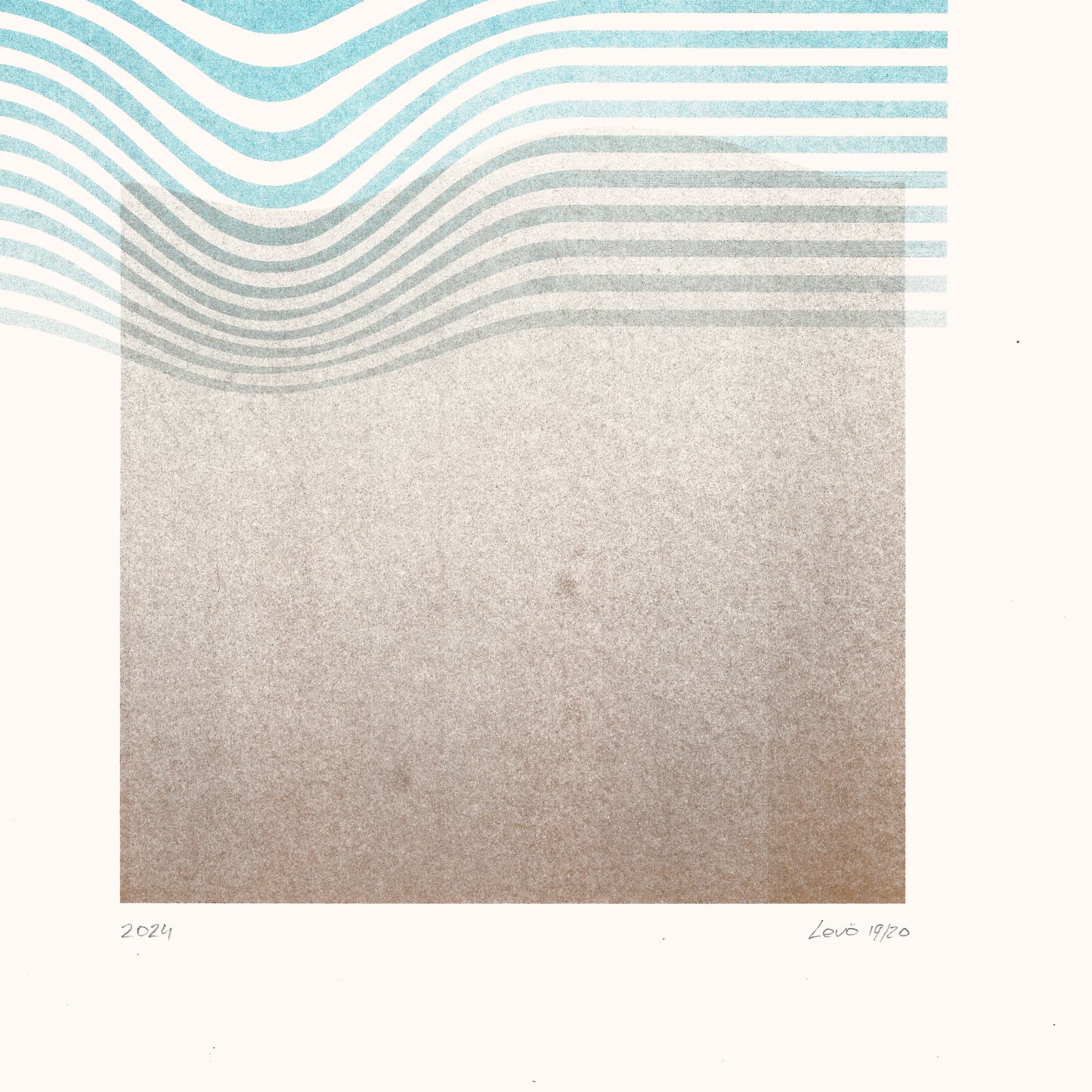 Limited edition poster Volna in teal and gold details